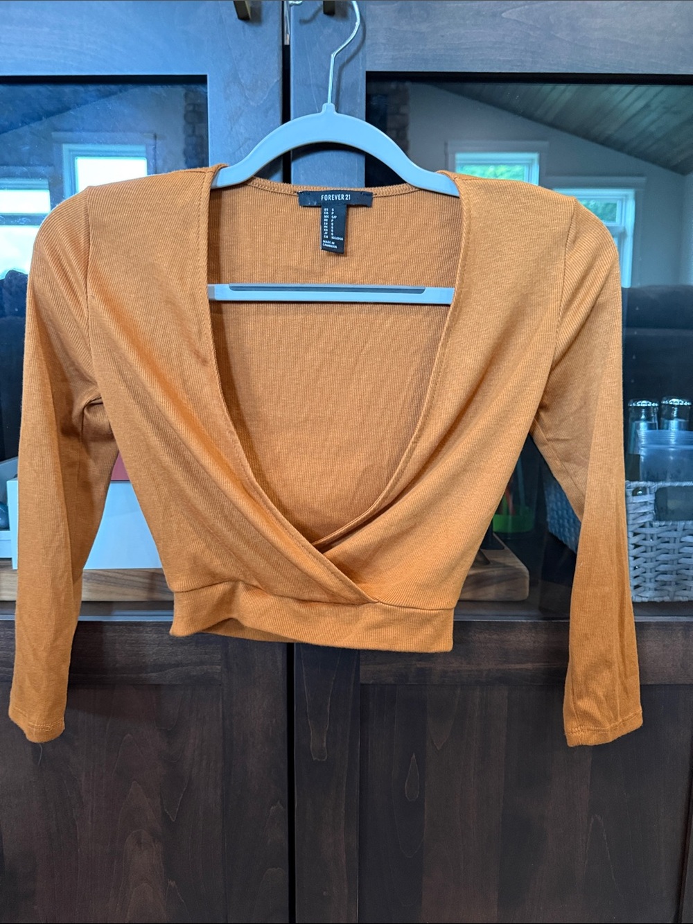 Forever 21 Rust Orange Wrap Cropped Top